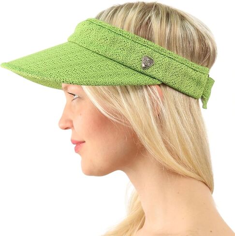 قبعة جولف للحماية من أشعة الشمس فوق البنفسجية بعامل حماية من الأشعة فوق البنفسجية بحافة واسعة 100% من القطن لشاطئ حمام السباحة وليموني in Kuwait