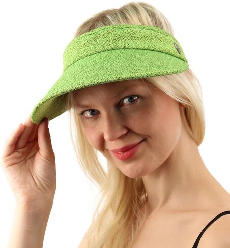 قبعة جولف للحماية من أشعة الشمس فوق البنفسجية بعامل حماية من الأشعة فوق البنفسجية بحافة واسعة 100% من القطن لشاطئ حمام السباحة وليموني in Kuwait