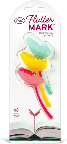 Genuine Fred FLUTTERMARKS Butterfly Bookmarks – Set of 3 Soft Silicone Page Markers – Vibrant and Flexible Bookmarks for Readers and Book Lovers in Saudi Arabia