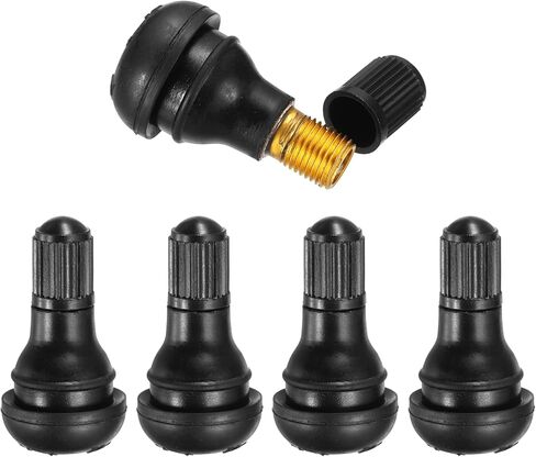 PATIKIL 2 Inch TR413 Tire Valve Stem, 5 Pack Universal Metal Rubber Snap-in Valve Stems for Cars Trucks Trailers ATVs Motorcycles, Black in Saudi Arabia