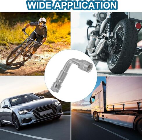 PATIKIL 90 Degree Valve Stem Extension, 4 Pcs Universal Tire Valve Stem Extenders Adaptor Compatible for Cars Bicycles Motorcycles Trailers RV Leisure Vehicles, Silver in Saudi Arabia