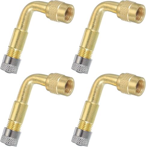 PATIKIL 90 Degree Valve Stem Extension, 4 Pcs Universal Tire Valve Stem Extenders Adaptor Compatible for Cars Bicycles Motorcycles Trailers RV Leisure Vehicles, Silver in Saudi Arabia