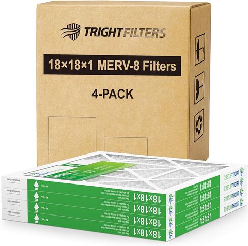 18x18x1 Air Filter 4 Pack, MERV 8 Pleated Dust Defense Air Filters Replacement Air Conditioner HVAC AC Furnace Filter, Durable and Lightweight in Saudi Arabia