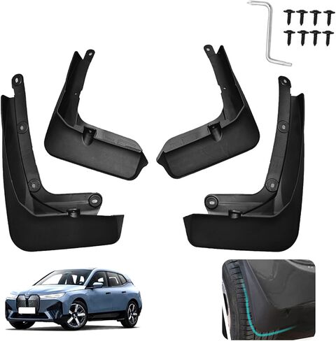 Custom Fit for Mud Flaps BMW IX 2022-2024 Mud Splash Guard Front and Rear 4-PC Set in Kuwait