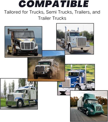 Pair White Fun Truck Pattern Semi Truck Straight Splash Guard 24" x 24" Heavy Duty Polymer Mud Flaps in Kuwait