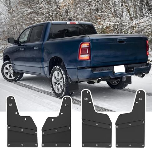 واقيات الطين من الطين لـ 2019-2024 دودج رام 1500 واقي الطين الأمامي والخلفي بدون TRX Rebel Classic بدون حفر (مجموعة 4 قطع) in Kuwait