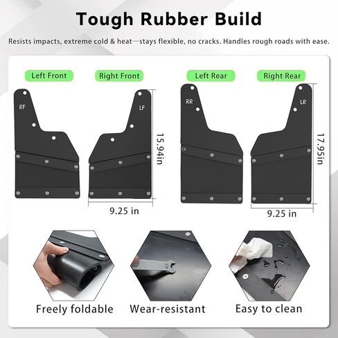 واقيات الطين من الطين لـ 2019-2024 دودج رام 1500 واقي الطين الأمامي والخلفي بدون TRX Rebel Classic بدون حفر (مجموعة 4 قطع) in Kuwait