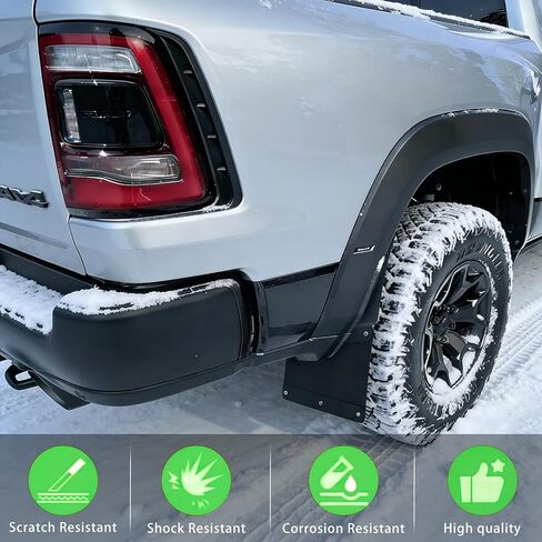 واقيات الطين من الطين لـ 2019-2024 دودج رام 1500 واقي الطين الأمامي والخلفي بدون TRX Rebel Classic بدون حفر (مجموعة 4 قطع) in Kuwait