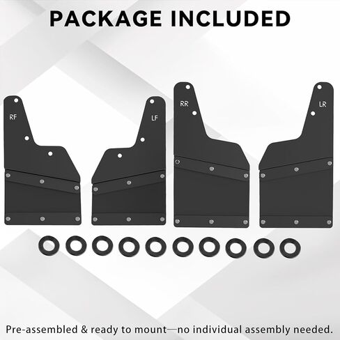 واقيات الطين من الطين لـ 2019-2024 دودج رام 1500 واقي الطين الأمامي والخلفي بدون TRX Rebel Classic بدون حفر (مجموعة 4 قطع) in Kuwait