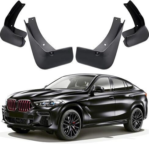 Mudguards Mud Flaps Splash Guards Fenders Compatible with BMW X6 40i M50i M60i 2020-2025, 4pcs Mud Guard Kit, Black in Saudi Arabia