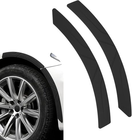 2PCS Wheel Tire Eyebrow Strips, Thickened Scratch-resistant Anti-collision Vehicles Edge Protectors, Stylish Sporty Decorative Trim for Car Wheel Arches Lip, for Most Vehicles (Black) in Saudi Arabia