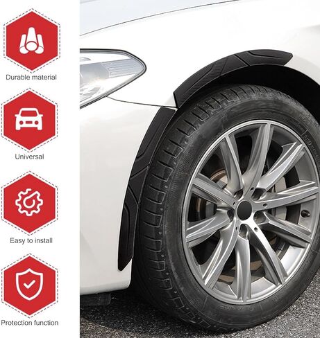 2PCS Wheel Tire Eyebrow Strips, Thickened Scratch-resistant Anti-collision Vehicles Edge Protectors, Stylish Sporty Decorative Trim for Car Wheel Arches Lip, for Most Vehicles (Black) in Saudi Arabia