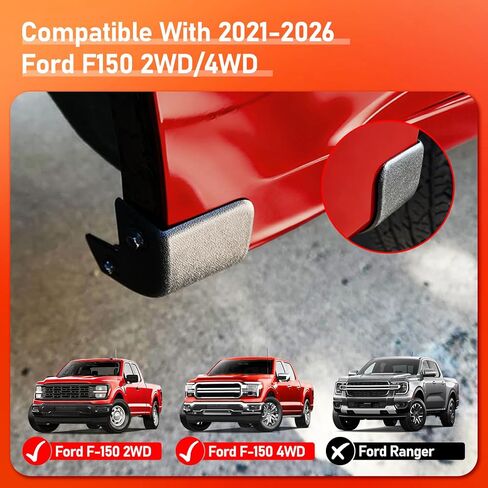 Mud Flaps Delete Compatible with 2021-2026 Ford F150 2WD/4WD Accessories,Mud Splash Guards Mudflaps Delete Fit for F150,All Weather No Drill Holes Wheel Tire Sediment Protection in Saudi Arabia