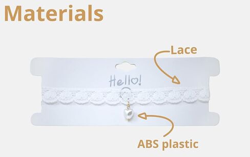 Lace Choker with Heart-shaped Pendant - Adjustable Choker Necklace for Women, White Choker Jewelry Gifts for Her in Saudi Arabia