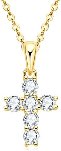 تشيكوسلوفاكيا الصليب قلادة للنساء 18K مطلية بالذهب زركون الصليب الإيمان قلادة القلائد سلاسل ذهبية المختنقون in Kuwait