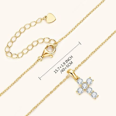 تشيكوسلوفاكيا الصليب قلادة للنساء 18K مطلية بالذهب زركون الصليب الإيمان قلادة القلائد سلاسل ذهبية المختنقون in Kuwait