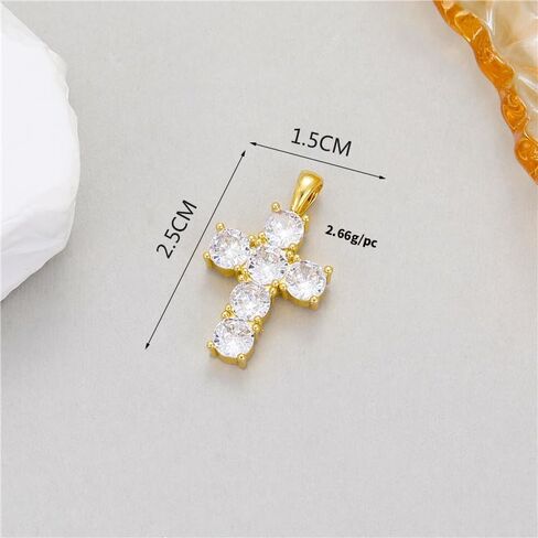 تشيكوسلوفاكيا الصليب قلادة للنساء 18K مطلية بالذهب زركون الصليب الإيمان قلادة القلائد سلاسل ذهبية المختنقون in Kuwait