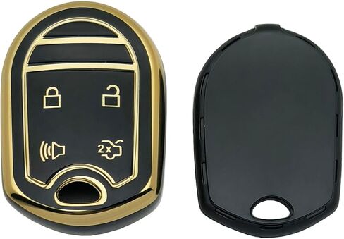 حافظة غطاء حماية من مادة TPU مناسبة لسيارة Ford F-150/F150 F-250 F-350 Super Duty F-450 F-550 F-650 Explorer Expedition Keyless Entry Key Fob (أسود، 4B) in Saudi Arabia