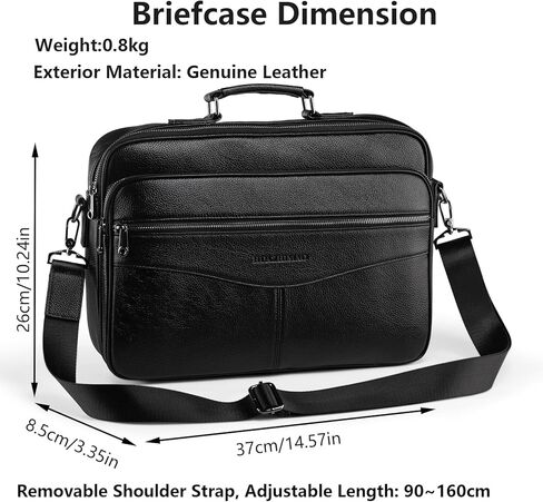 حقيبة كمبيوتر محمول للأعمال للرجال مقاس 15.6 بوصة من الجلد الطبيعي للكمبيوتر المحمول حقيبة ريترو مقاومة للماء حقيبة كتف محمولة للرجال حقيبة سفر للتنقل في المكتب in Kuwait