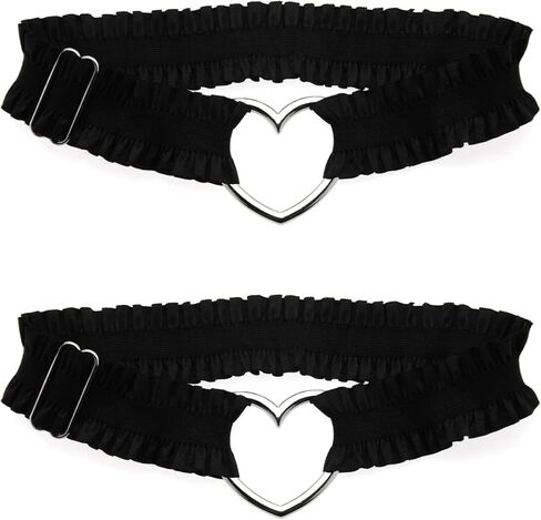 Thigh Garter Heart Lace Ruched Leg Garter Adjustable Cosplay Accessory Thigh Chain Comfortable Fashion Legwear in Kuwait