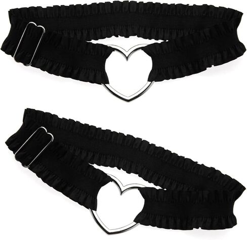 Thigh Garter Heart Lace Ruched Leg Garter Adjustable Cosplay Accessory Thigh Chain Comfortable Fashion Legwear in Kuwait