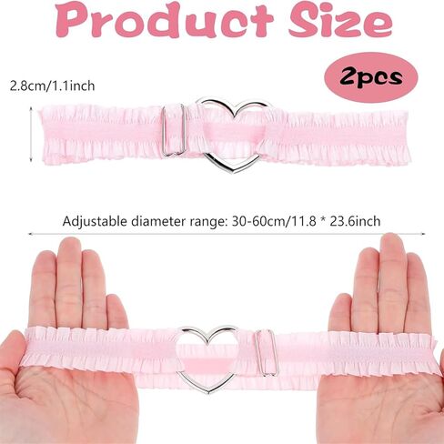 Thigh Garter Heart Lace Ruched Leg Garter Adjustable Cosplay Accessory Thigh Chain Comfortable Fashion Legwear in Kuwait