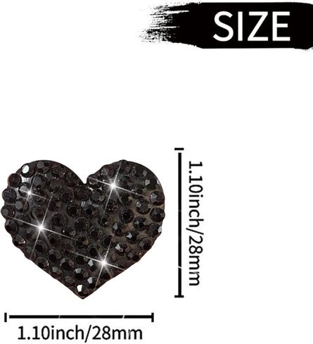 Black Heart Air Vent Clips, 4 Pcs Bling Heart Air Fresheners Vents Clips Diamond Car Interior Decor Charm Cute Car Accessories + Cute Butterfly Mask Hook in Saudi Arabia