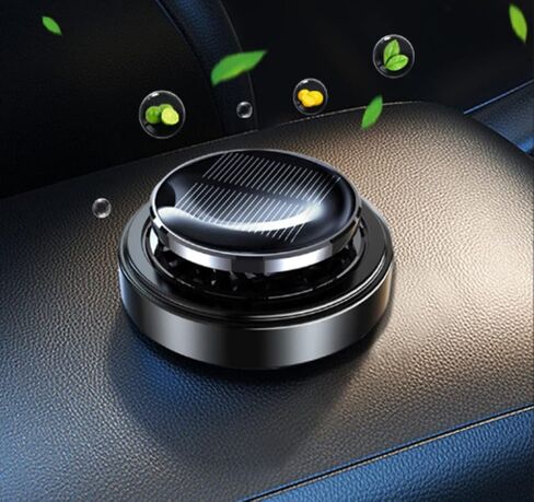 Solar Energy Powered Car Air Freshener Essential Oil Car Diffuser Perfume Scent Fragrance Air Purifier Rotating Relieve Fatigue Aromatherapy Diffuser for Car Home Office Decoration Gifts in Saudi Arabia