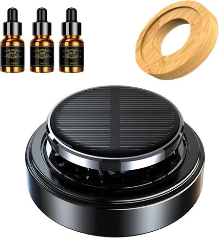 Solar Energy Powered Car Air Freshener Essential Oil Car Diffuser Perfume Scent Fragrance Air Purifier Rotating Relieve Fatigue Aromatherapy Diffuser for Car Home Office Decoration Gifts in Saudi Arabia