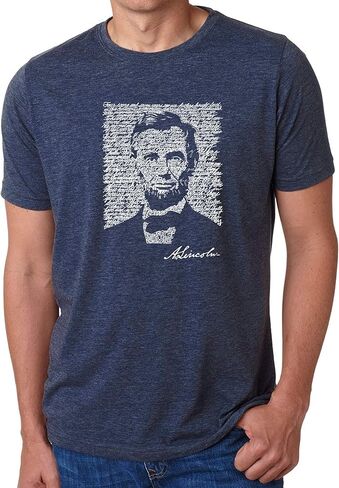 LA POP ART Men's Premium Blend Word Art T-Shirt - Abraham Lincoln - Gettysburg Address in Kuwait