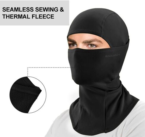 ROCKBROS Cold Weather Balaclava 2 Pack Ski Mask for Men Windproof Thermal Winter Scarf Mask Women Neck Warmer Hood for Cycling Motorcycle Running Skiing Snowboarding Black in Saudi Arabia