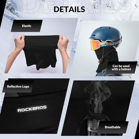 ROCKBROS Cold Weather Balaclava 2 Pack Ski Mask for Men Windproof Thermal Winter Scarf Mask Women Neck Warmer Hood for Cycling Motorcycle Running Skiing Snowboarding Black in Saudi Arabia
