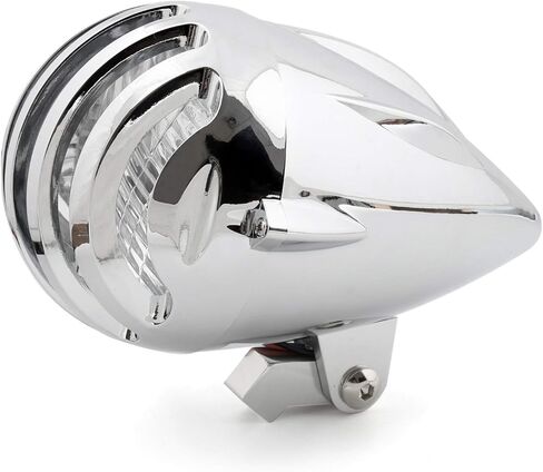 Artudatech Motorcycle Chrome Bullet Headlight Lamp For Cafe Racer Bobber Chopper Custom For Metric bikes/For Cruisers/For Choppers/For Cafe racers/For Bobber/For Old School in Saudi Arabia
