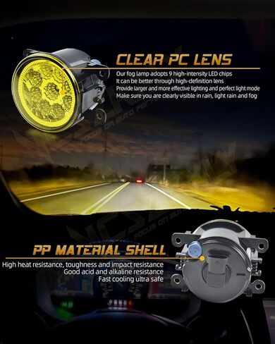 مجموعة مصابيح الضباب متوافقة مع مصابيح الضباب Acura TSX RDX ILX TL 2010 2011 2012 2013 2014 2015 2016 2017 2018، مصباح القيادة الممتص للصدمات عدسة شفافة، أصفر ذهبي، سطوع 300%، حزمة من 2 in Saudi Arabia