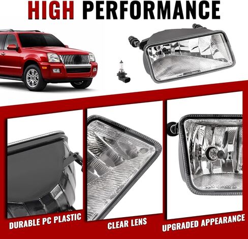 HECASA Right Fog Light Compatible with 2006-2010 Mercury Mountaineer Front Bumper Fog Lamp Clear Lens Passenger Side Replacement for 6L9Z15200AA in Saudi Arabia