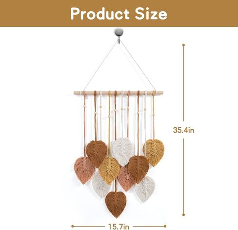 foutrey Macrame Wall Hanging Leaves Wall Decor,Boho Wall Art Tapestry Home Decor for Living Room and Bedroom, A Manifestation Of A Free and Romantic Lifestyle in Saudi Arabia