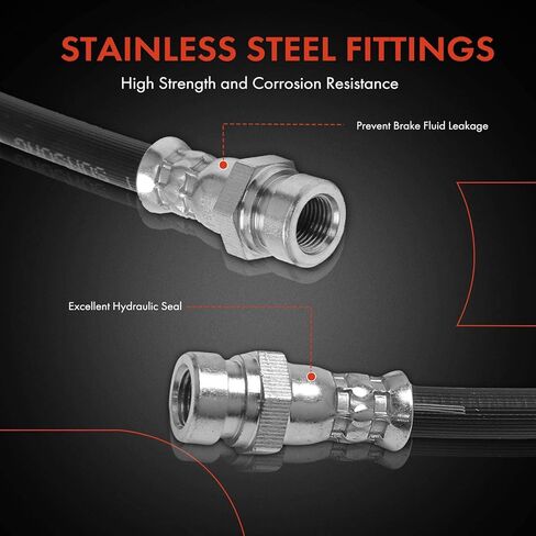 A-Premium Rear Brake Hydraulic Hose Compatible with Select Dodge, Chrysler, Mitsubishi and Eagle Models - Sebring 1995-2005, Avenger 1995-2000, Stratus 2001-2005, Eclipse 1995-2005, Galant, Talon in Saudi Arabia