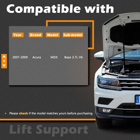 2 Pcs 22.62 in Liftgate Trunk Struts Lift Supports Compatible with Acura 07-13 MDX Both Power Liftgate & Non Power Shock Gas Spring Cylinder Rear Back Tailgate Hatch Replaces 74820STXA11 in Saudi Arabia