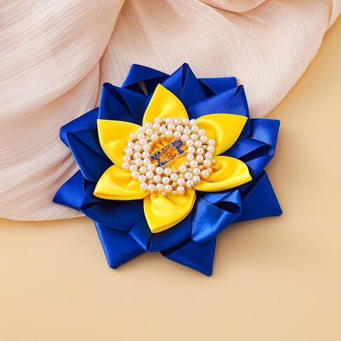 Beautiful Sigmaa Gamma Rho Flower Brooch Pin for Women 1922 SGRho Greek Sorority Gift Paraphernalia Jewelry Pearl & Satin Sorority Pin for Sisterhood Soror in Saudi Arabia