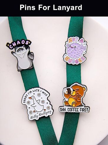 Funny Animal Enamel Lapel Pin Set, 12 Pack Metal Badges with Snarky Quotes, Cute Collectible for Backpack, Jacket, Hat, Office Gift in Kuwait