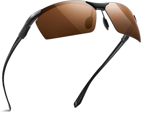 SUNGAIT Carbon Fiber Sunglasses Men Sports Rimless Polarized Shades for Driving Fishing Running Gifts Eye Protection in Saudi Arabia