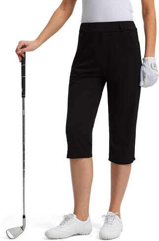 FitsT4 Sports Women 18" Golf Capris Pants Dressy Casual Stretch Capri Pants with Pockets in Saudi Arabia
