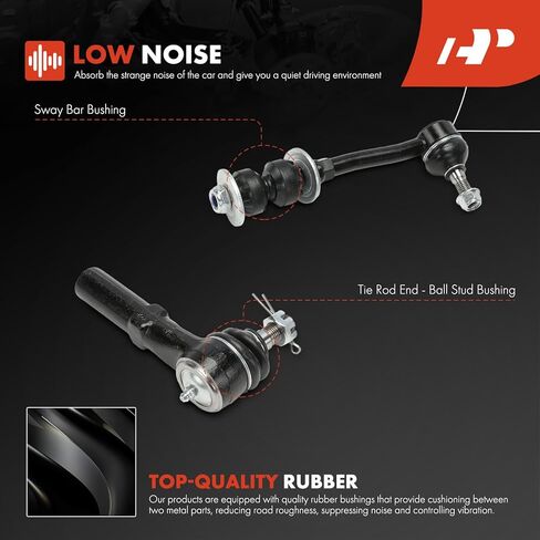 A-Premium Set of 10, Front Sway Bar Link, Upper & Lower Ball Joint, Outer Tie Rod End, Compatible with Dodge Durango 1999, Dakota 1997-1999, RWD Only in Saudi Arabia