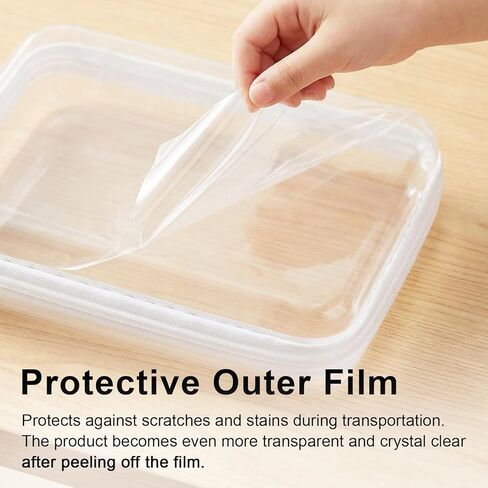 HOUYEE 3 Pack Clear Hard Shell Zipper Case (Large), Hard Plastic Organizer Pouches for Toys Storage,Travel,Small Items,Makeup,Transparent & Waterproof Storage in Saudi Arabia