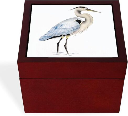 صندوق مجوهرات تذكار لذاكرة هيرون أزرق رائع من CafePress، مقاس 5 بوصة × 5 بوصة × 3.75 بوصة in Saudi Arabia