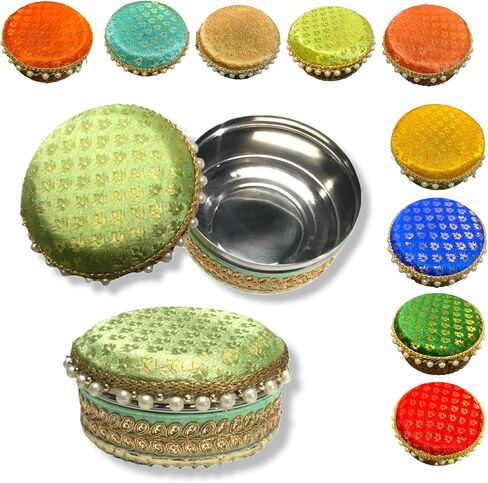 LoveNspire 4 Ct Steel Ladoo Box 250 Grams Festival Special Stainless Steel Sweets Gift Box Perfect for Holi Diwali Rakhi Housewarmings Mithaai Desert Box in Saudi Arabia