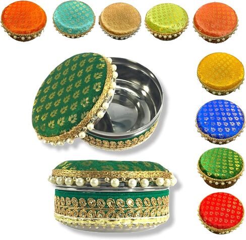 LoveNspire 4 Ct Steel Ladoo Box 250 Grams Festival Special Stainless Steel Sweets Gift Box Perfect for Holi Diwali Rakhi Housewarmings Mithaai Desert Box in Saudi Arabia
