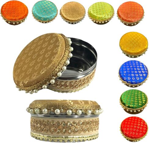LoveNspire 4 Ct Steel Ladoo Box 250 Grams Festival Special Stainless Steel Sweets Gift Box Perfect for Holi Diwali Rakhi Housewarmings Mithaai Desert Box in Saudi Arabia