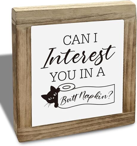 Funny Bathroom Decor, Rustic Washroom Decor Sign-Welcome to The Bathroom. I Will be Right Here If You Need Anything. Toilet Shelf Decors, Humorous Wooden Sign for Washroom 5.9X5.9X0.7inches in Saudi Arabia