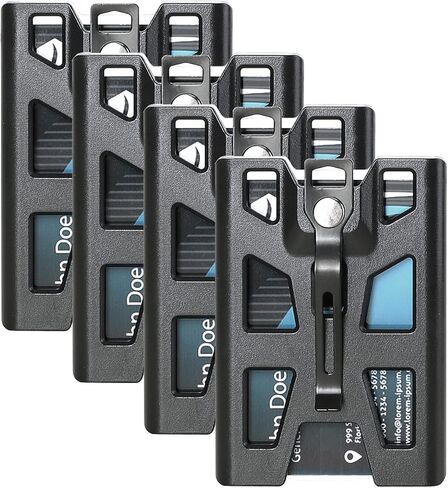 حامل شارة أفقي - حامل بطاقة الهوية مع مشبك وحبل، أسود in Kuwait